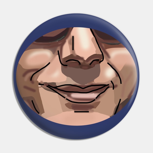Man Smiling Humor Pin by ellenhenryart