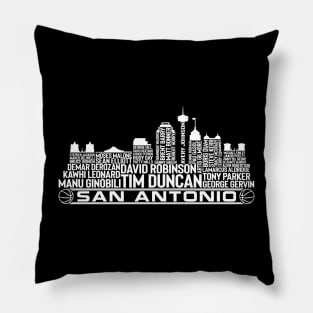 San Antonio Basketball Team All Time Legends, San Antonio City Skyline Pillow