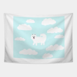 Samoyed in the clouds Tapestry