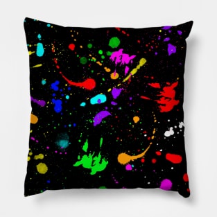 Watercolor splatter effect, brush strokes, spray texture Pillow