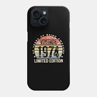 50 Year Old Gifts Vintage 1974 Limited Edition 50th Birthday T-Shirt Phone Case