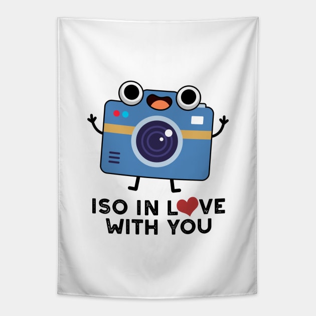 ISO In Love With You Cute Camera Pun Tapestry by punnybone