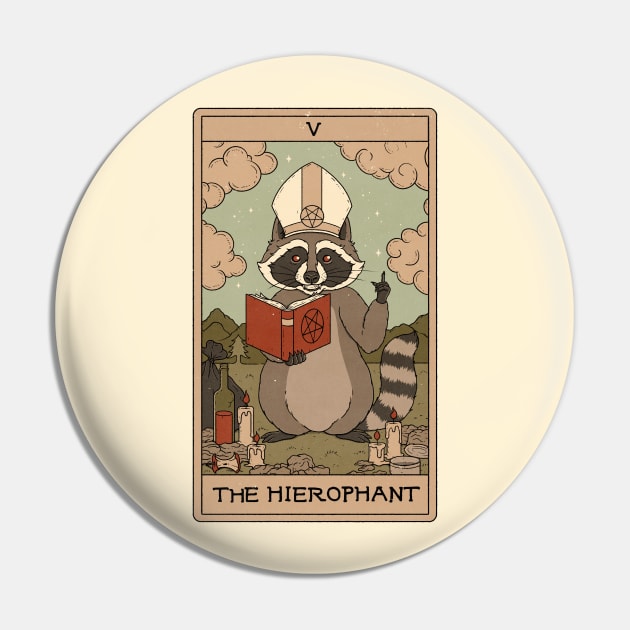 The Hierophant -  Raccoons Tarot Pin by thiagocorrea