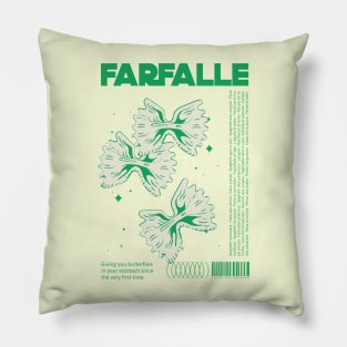Farfalle pasta italian food vintage retro style Pillow