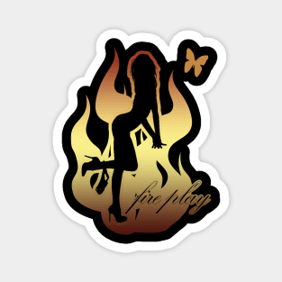 Fire Play - Burning Man Magnet