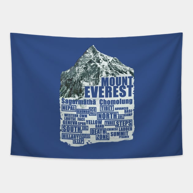 Mount Everest - Routes Tapestry by red-leaf