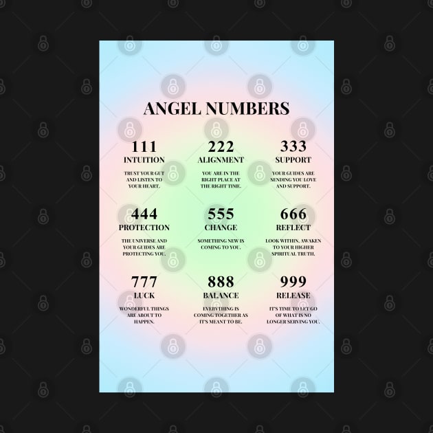 Angel Numbers Chart Rainbow Aura by mystikwhale