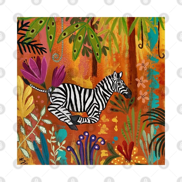 Zebra in the Rainbow Forest by MagaliModoux