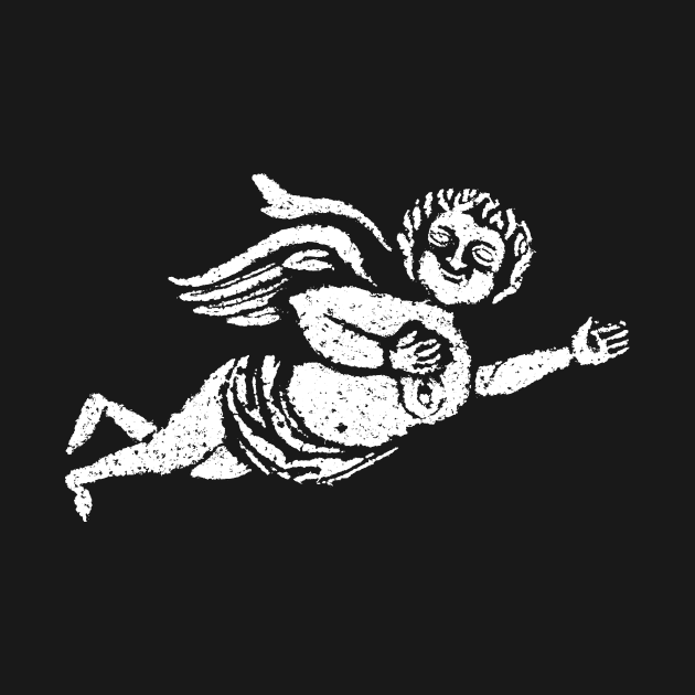 Flying Angel Early Gravestone Rubbing 01 by MatchbookGraphics