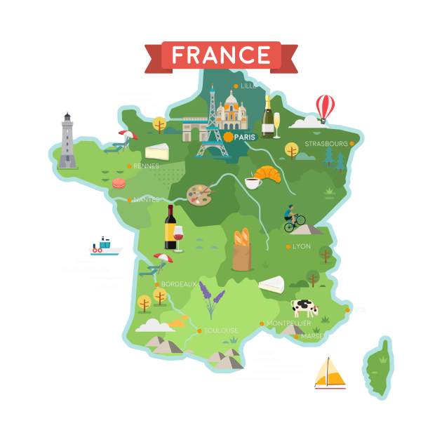 Map of France by Antikwar