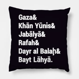 Gaza& Khān Yūnis& Jabālyā& Rafah& Dayr al Balah& Bayt Lāhyā. - Back Pillow