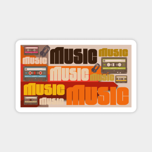 Music Vintage studio retro 80s hi fi audio art music lover beats Magnet