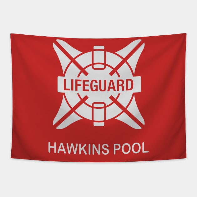 Lifeguard Hawkins Pool Tapestry by vender