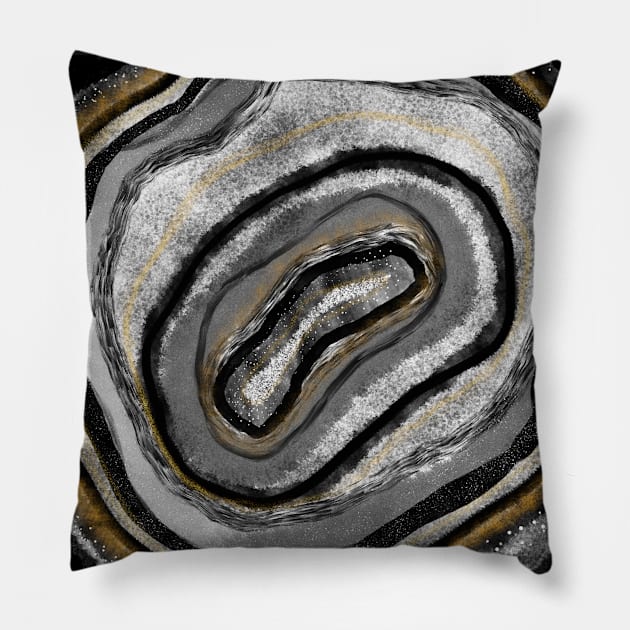 Black and Gold Geode Pillow by lizzyad