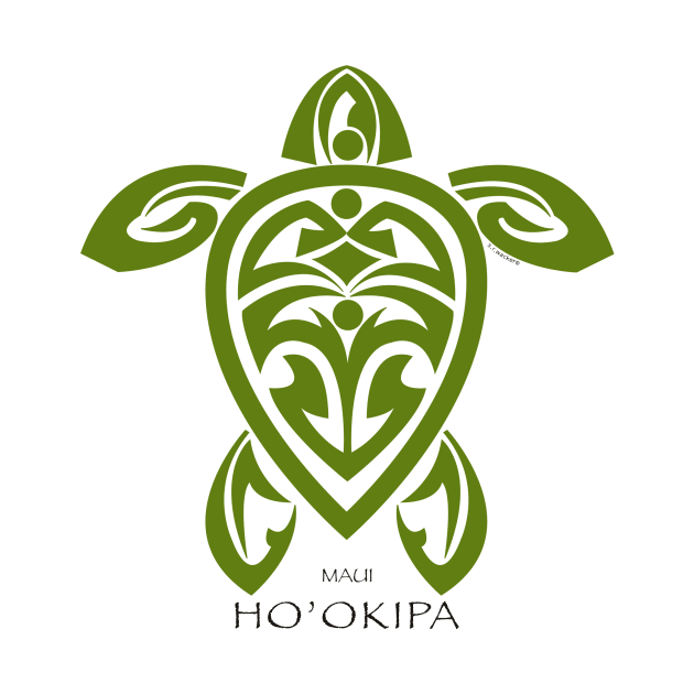 Green Tribal Turtle  / Ho'okipa Maui by srwdesign