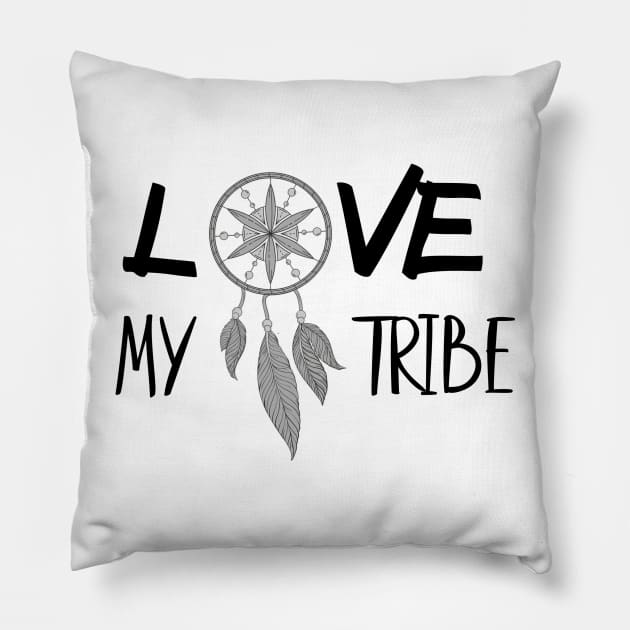 Love My Tribe Pillow by ColorFlowCreations