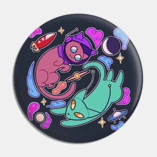 Space Cat and Alien Cat Pin
