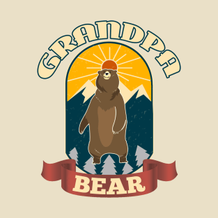 Grandpa Bear Grandpa Shirt Vintage Grandpa Gift Grandfather Gift Grandfather Birthday Father's Day Gift Shirt Gift For Granddad Papa Bear T-Shirt