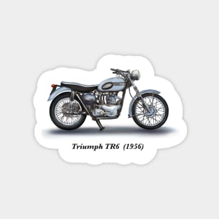 Drawing of Retro Classic Motorcycle Triumph TR6 1956 Magnet