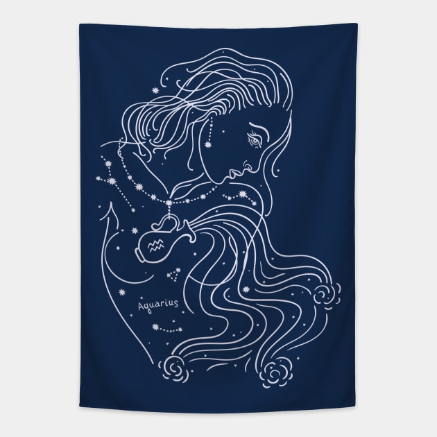 Aquarius Tapestry by CatyArte