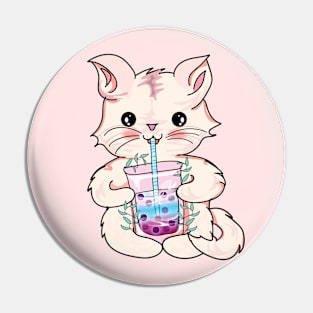 Cat boba tea Pin