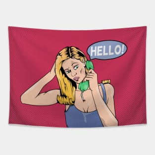 Retro Dial Phone Tapestry