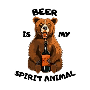 Bear with Beer - Beer is my Spirit Animal T-Shirt