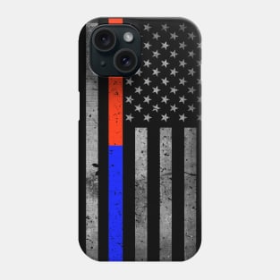 Thin Red Blue Line - Firefighter - Police Flag Phone Case