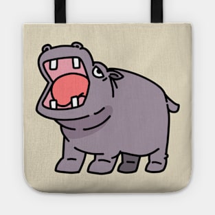 cute Hippo cartoon illustration Tote