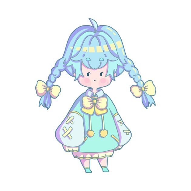 Blue And Yellow Chibi Girl, No Background by HananehDraws