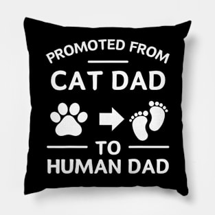 Promoted From Cat Dad To Human Dad Daddy Men Papa Father Pillow