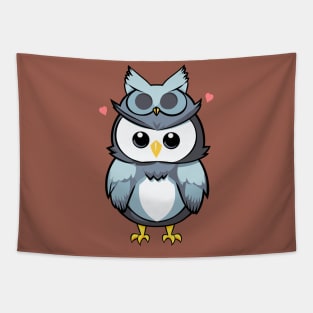 Kawaii Owl with owl costume Tapestry