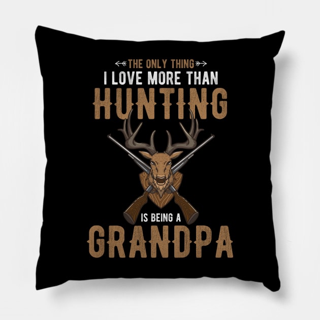 Deer Hunting Grandpa Hunter Gift Idea Pillow by MGO Design