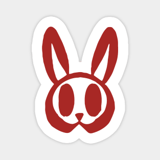 Minimal Rabbit Bunny Smiley Face Magnet