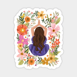 Yoga Meditation Girl Magnet