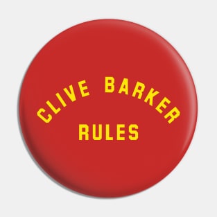 Clive Barker Rules Pin