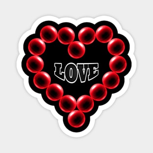 Love Heart in Red Color Magnet