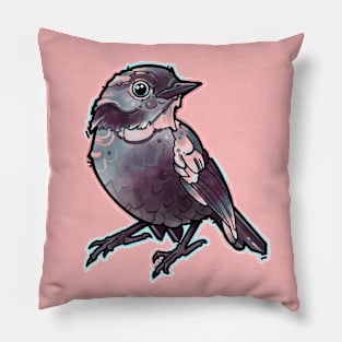 cute bird, pink and grey Pillow