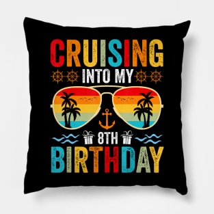 Cruising Into My 8th Birthday Family Cruise 8 Birthday Pillow