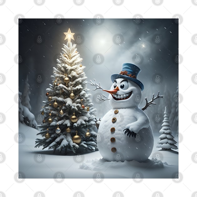 Scary smiling snowman by Virshan