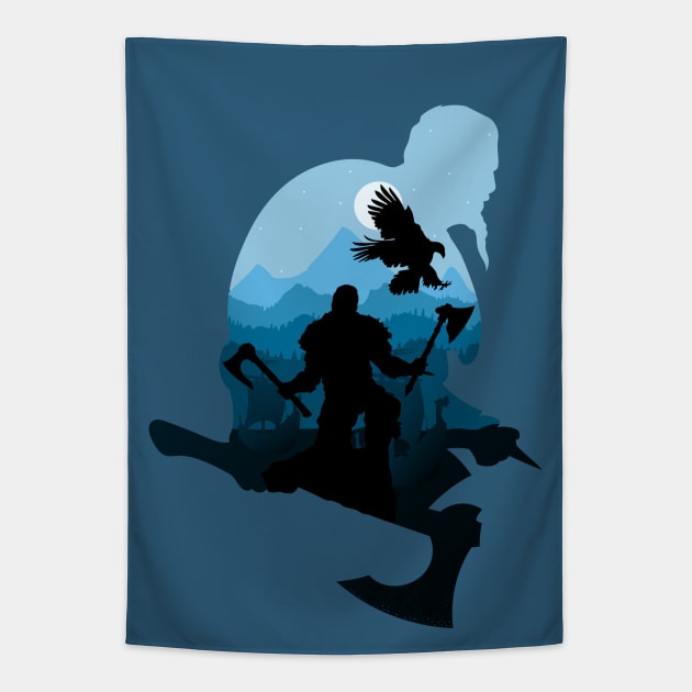 Midnight in Valhalla Tapestry by REXX_Vector