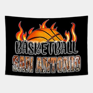 Classic Basketball Design San Antonio Personalized Proud Name Tapestry