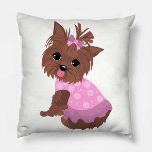 Yorkie girl Pillow