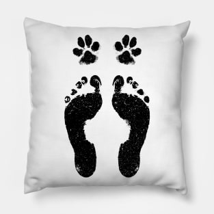 Cute Dog Lover Gift - Paw and Foot Prints Pillow