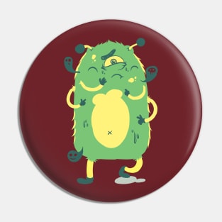 Plankton monster green Pin