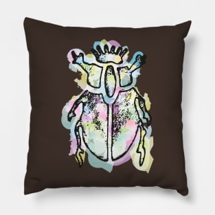 Scarab beetle aquarelle style Pillow