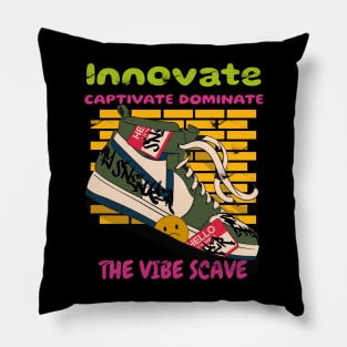 Innovate captivate dominate the vibe scape Pillow