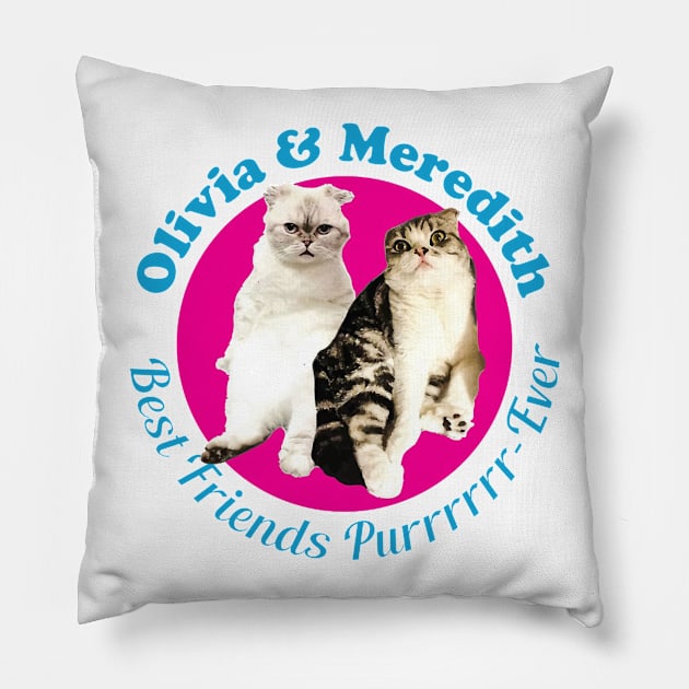 Olivia & Meredith Best Friends Purrrever Pillow by martinclemmons