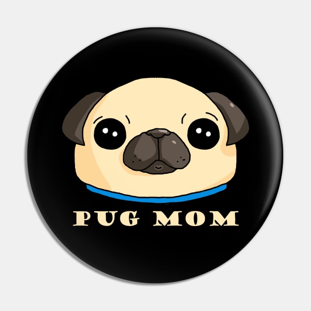 Pug Mom dark Pin by karutees