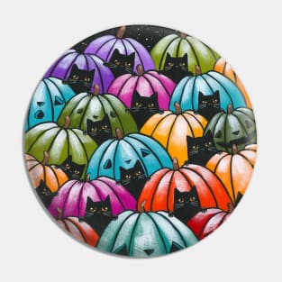 13 Black Cats in the Pumpkin Patch Pin